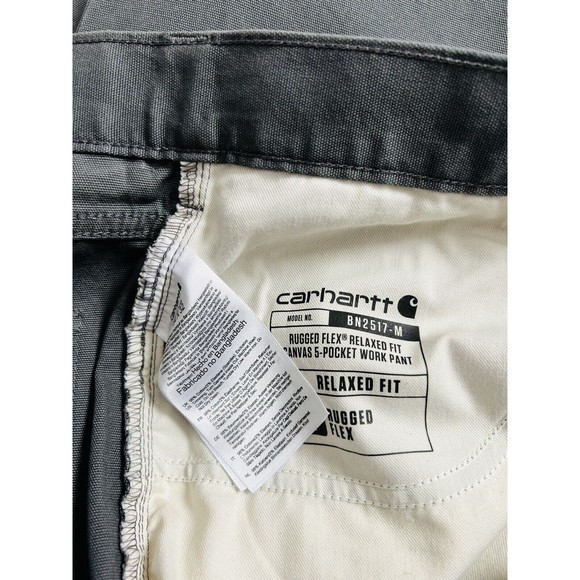 Carhartt Rugged Flex Relaxed Fit Canvas 5 Pocket Work Pants Gray NWT 54x32 New - Picture 5 of 5